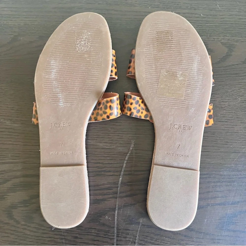 J. CREW Tortoise Shell Beachside Slide Sandals Sz 7 NWOT - Picture 4 of 6